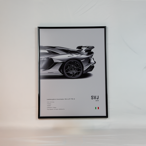 Photo poster avec cadre Lamborghini aventador SVJ