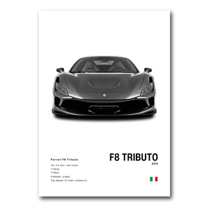 Ferrari F8 Tributo poster - blanc