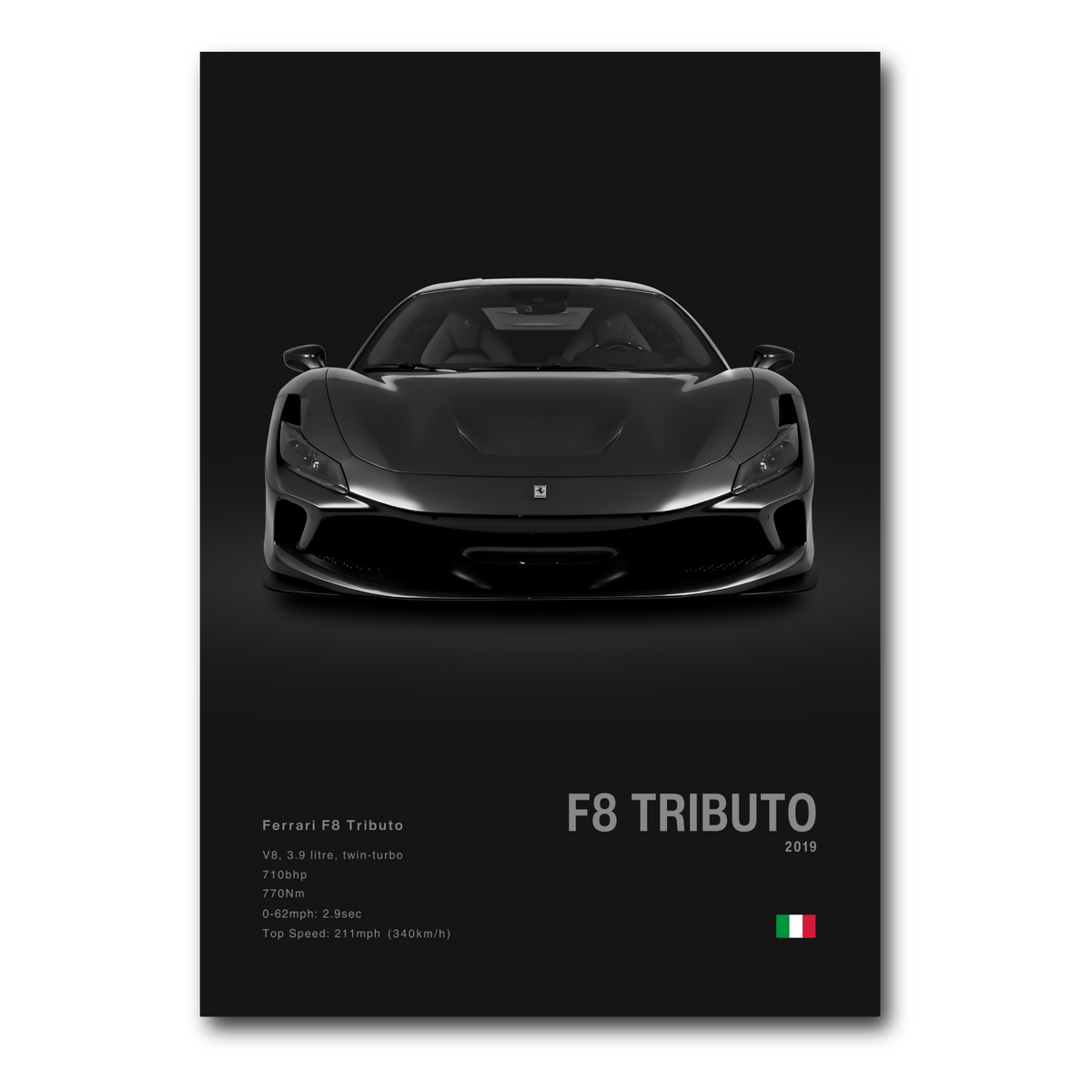 Ferrari F8 Tributo — Twin-Turbo V8 | Poster – Auto Design