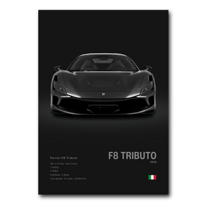 Ferrari F8 Tributo poster - noir