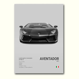 Lamborghini Aventador poster - gris