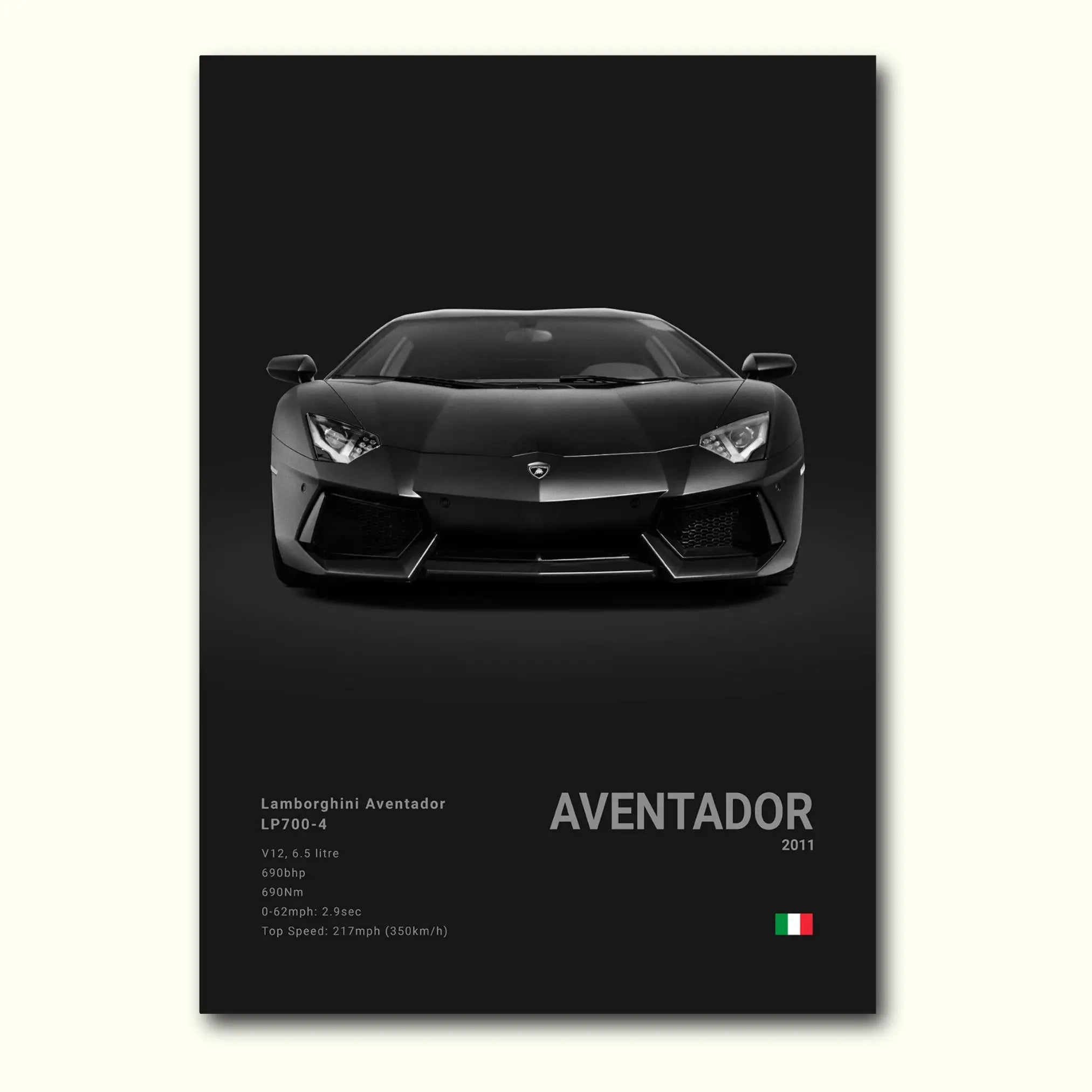 Lamborghini Aventador poster - noir