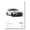 Poster Mercedes A45 S AMG vue de face fond blanc