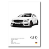 Poster Mercedes CLS 63S vue de face fond blanc