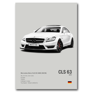Poster Mercedes CLS 63S vue de face fond gris
