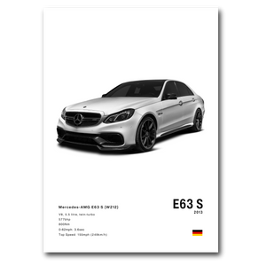 Poster Mercedes E63S vue de face fond blanc