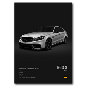 Poster Mercedes E63S vue de face  fond noir