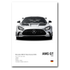 Poster Mercedes AMG-GT vue de face fond blanc