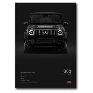 Poster Mercedes G63 AMG vue de face fond noir