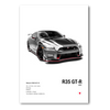 Poster Nissan Skyline GT-R R35 vue de face fong blanc