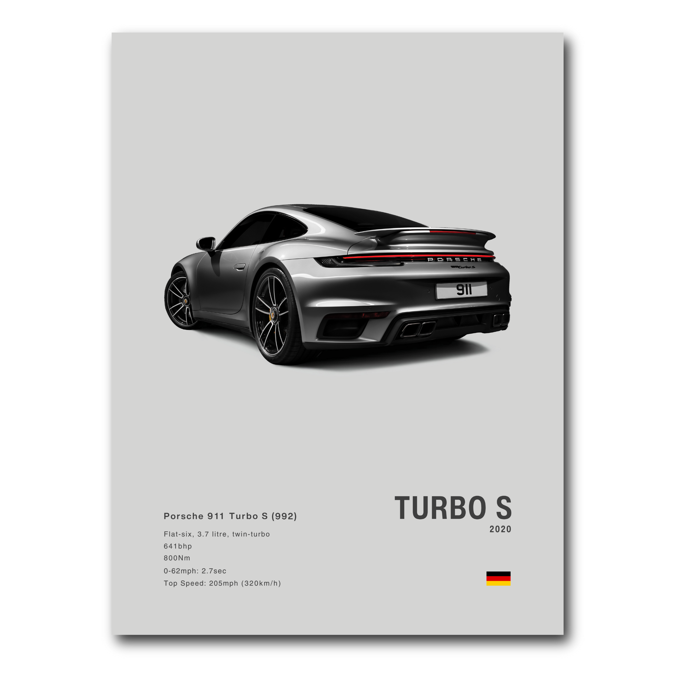 Porsche 911 992 Turbo S Grey