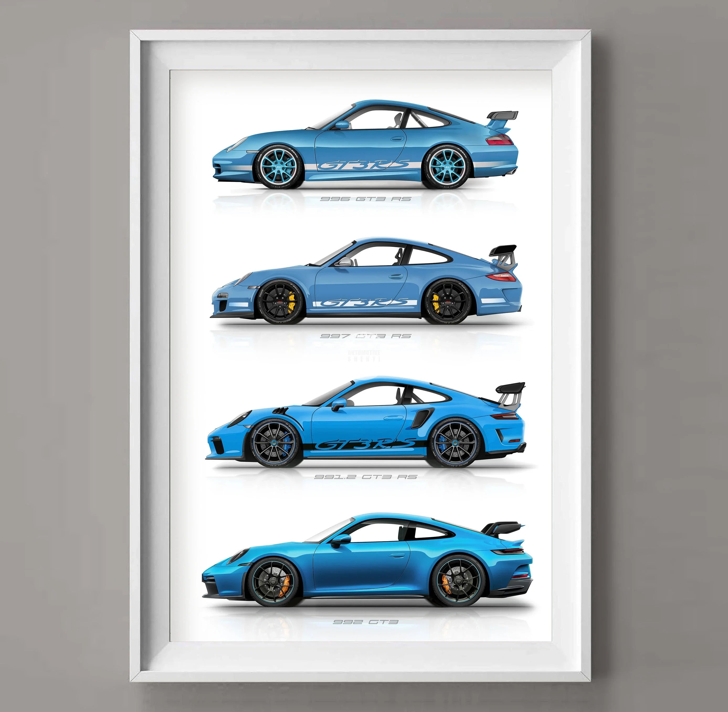 911 GT3 RS Car Generation Supercar Poster Canvsa Print Painting Home Decor Wall Art Decoration Gift for Car Lover Frameless