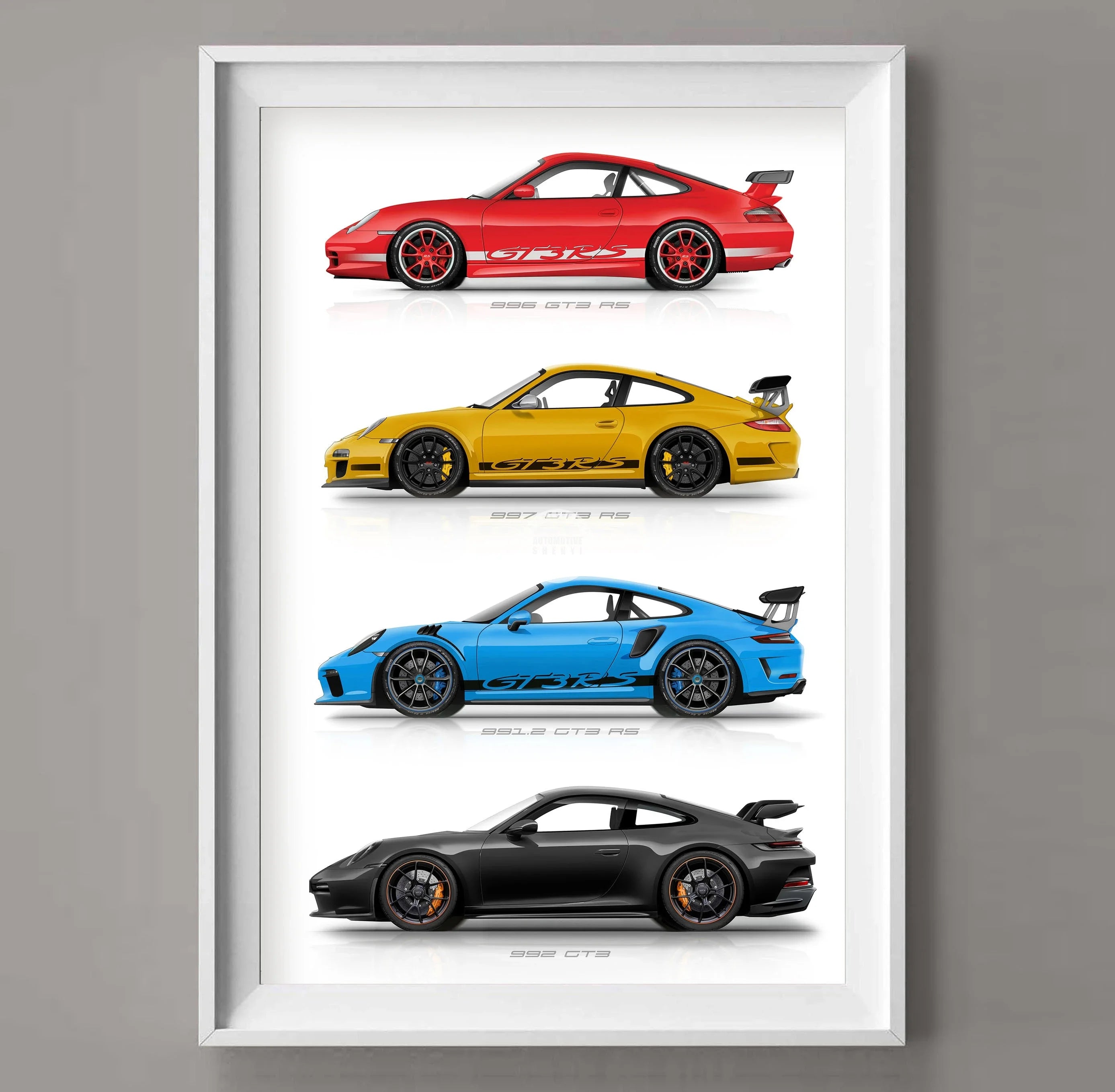 911 GT3 RS Car Generation Supercar Poster Canvsa Print Painting Home Decor Wall Art Decoration Gift for Car Lover Frameless