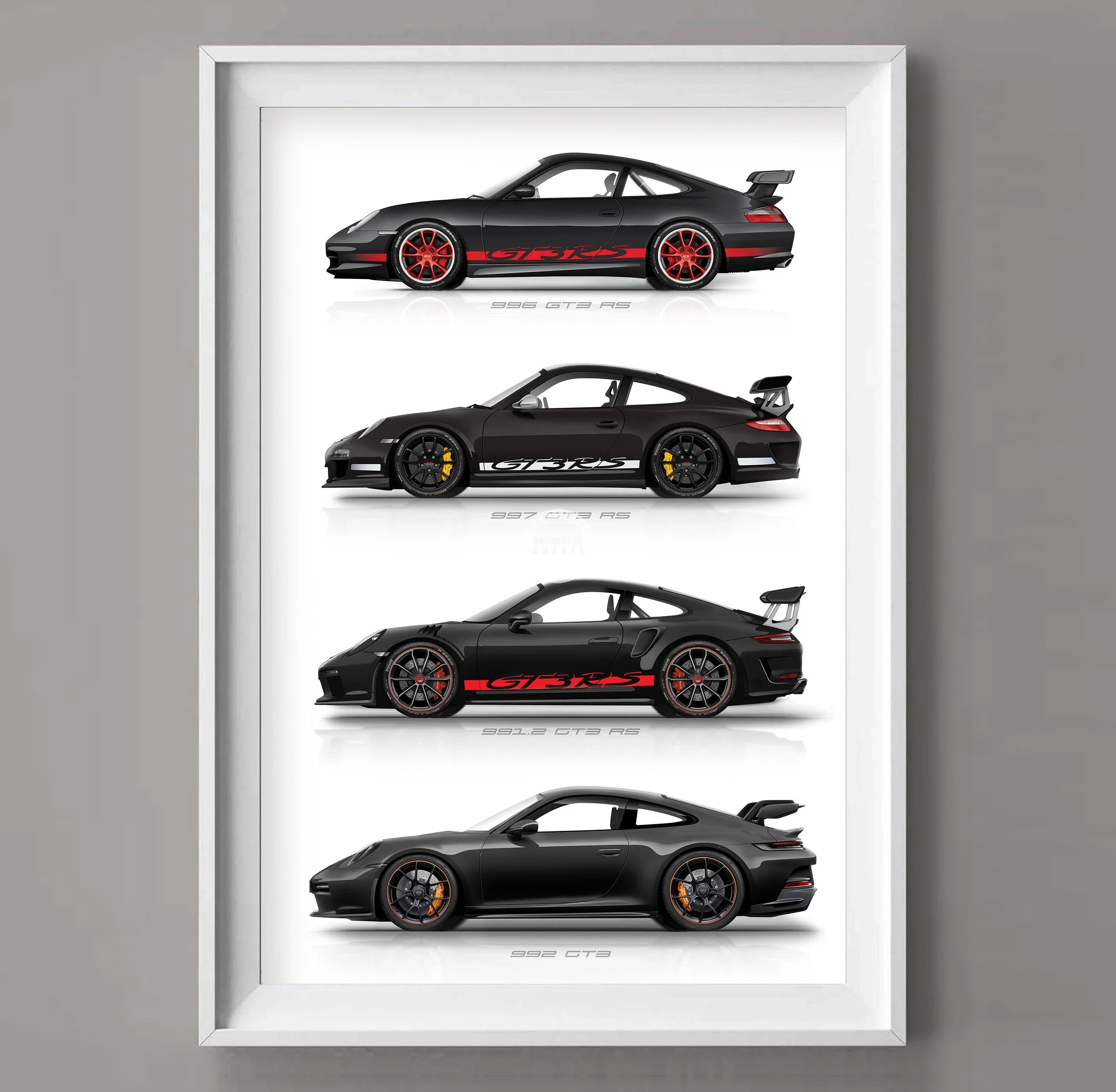 911 GT3 RS Car Generation Supercar Poster Canvsa Print Painting Home Decor Wall Art Decoration Gift for Car Lover Frameless