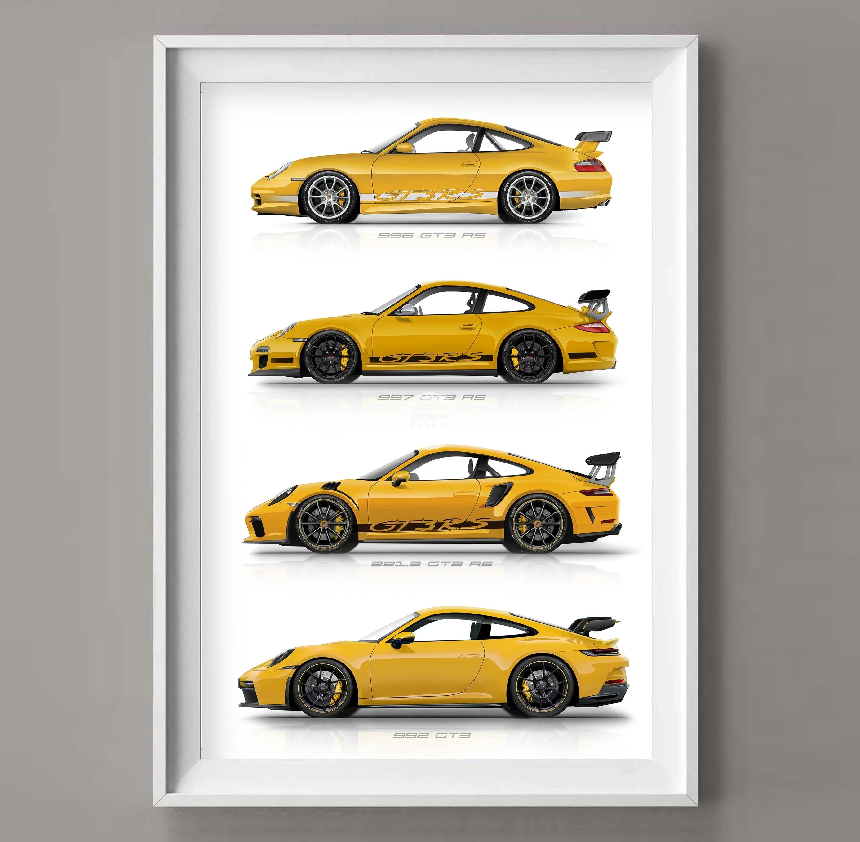 911 GT3 RS Car Generation Supercar Poster Canvsa Print Painting Home Decor Wall Art Decoration Gift for Car Lover Frameless