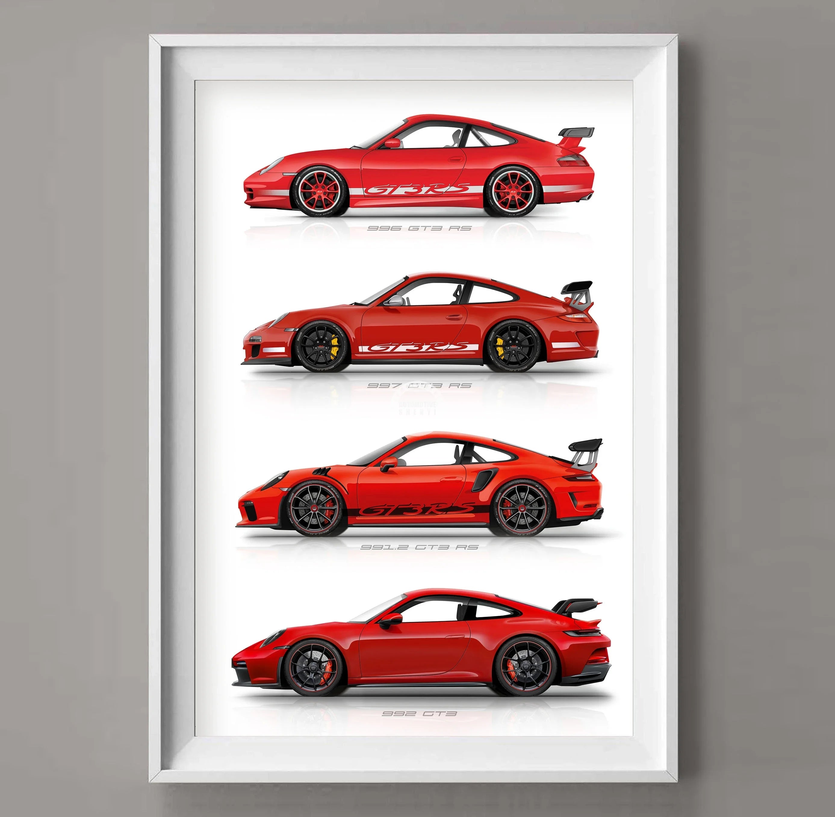 911 GT3 RS Car Generation Supercar Poster Canvsa Print Painting Home Decor Wall Art Decoration Gift for Car Lover Frameless