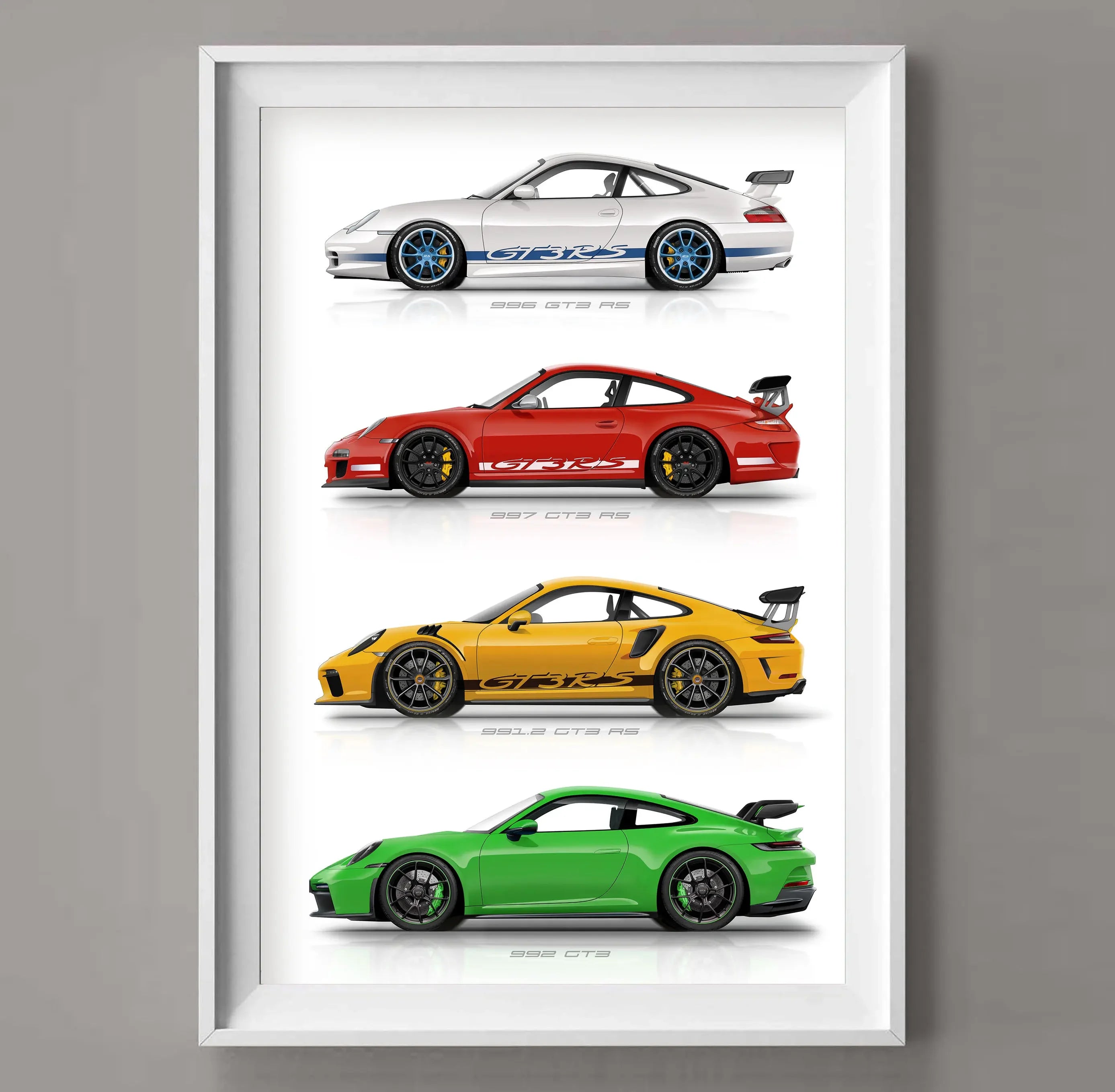 911 GT3 RS Car Generation Supercar Poster Canvsa Print Painting Home Decor Wall Art Decoration Gift for Car Lover Frameless