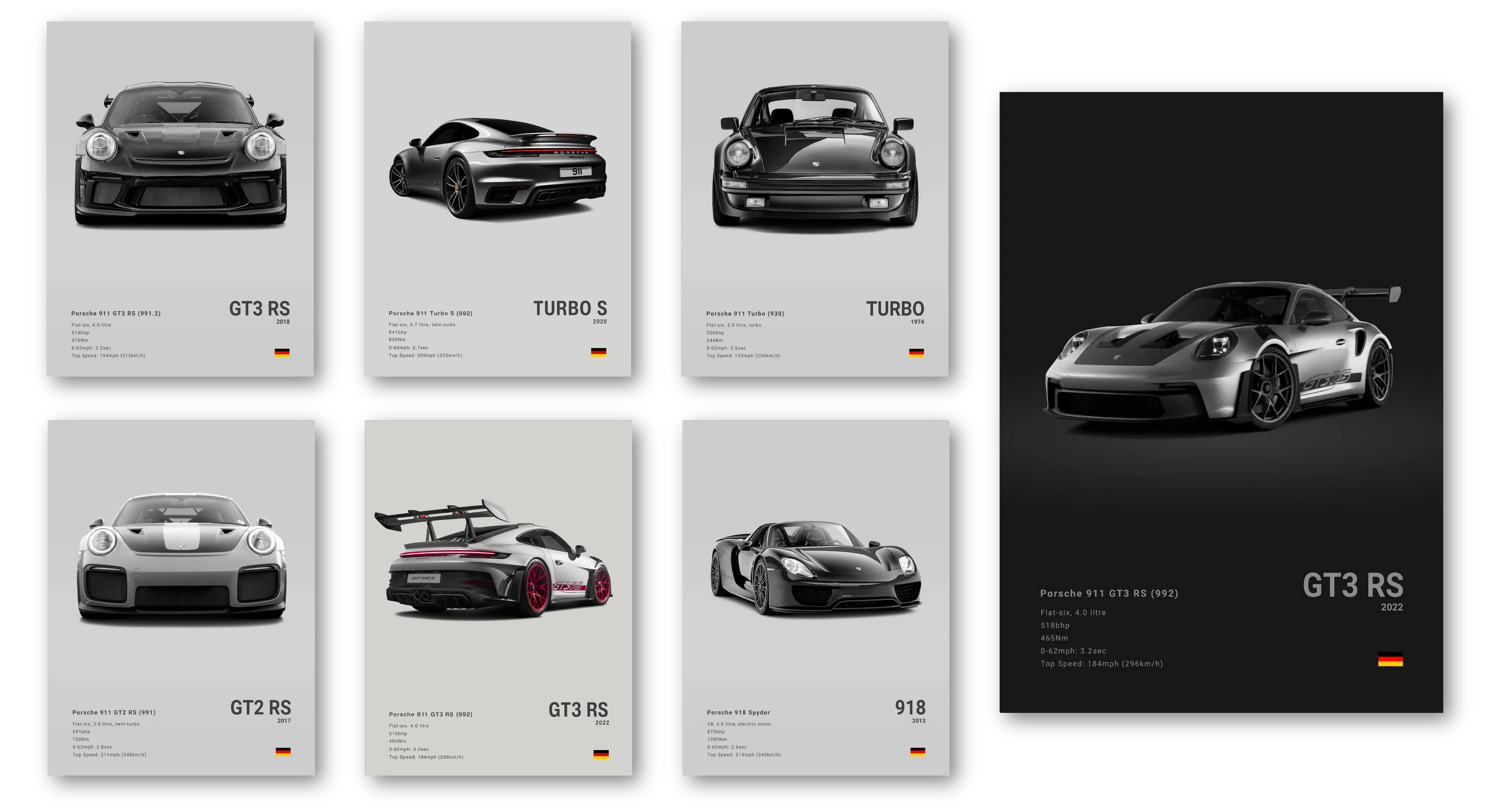Lot d'affiches Collection Porsche (1)