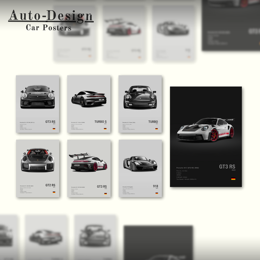 Lot d'affiches Collection Porsche (1)