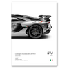 Poster de Lamborghini SVJ grise vue arrière sur fond blanc