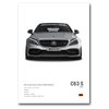 Poster de la Mercedes C63S AMG W205 grise sur fond blanc vue de face