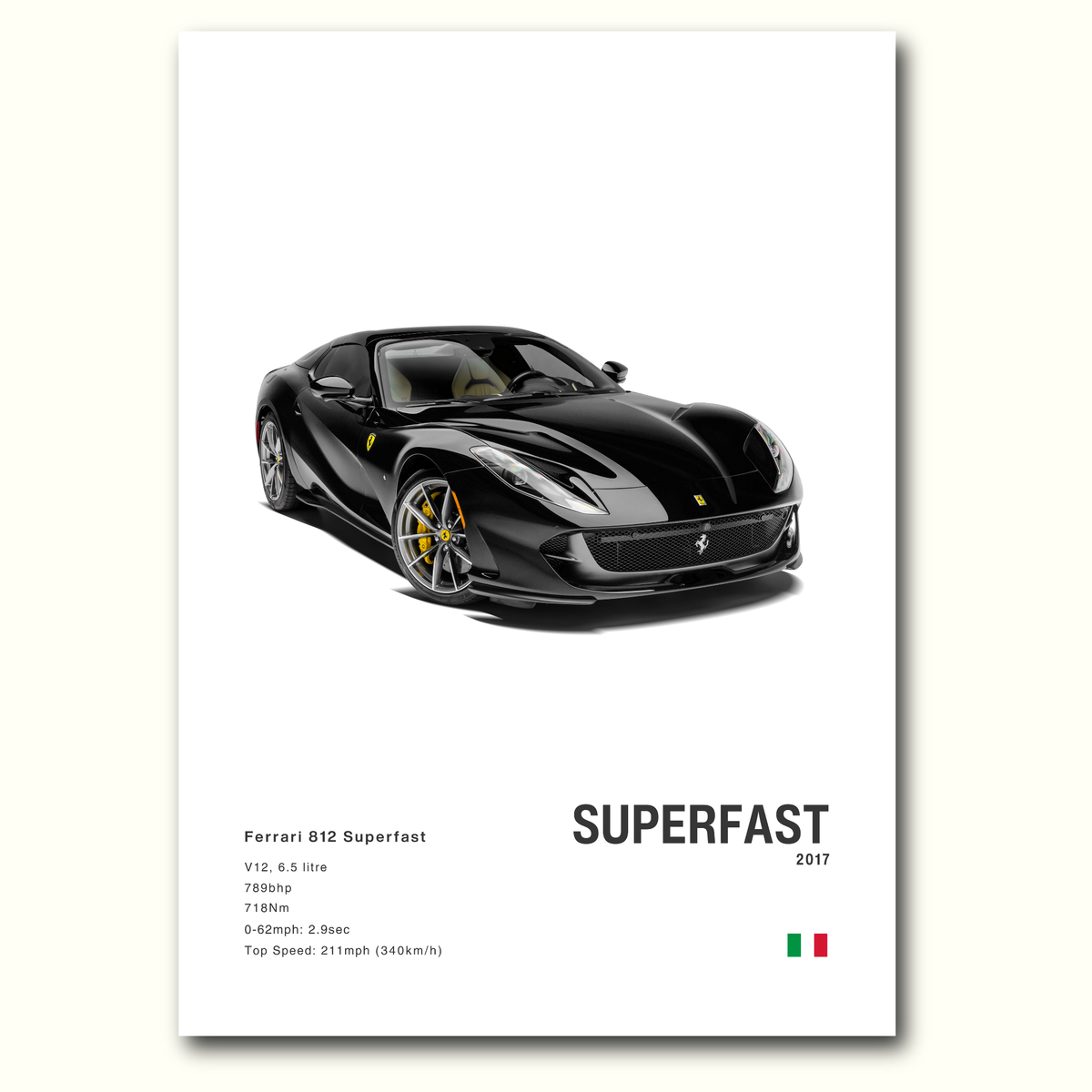 Ferrari 812 Superfast Poster | High Quality | Made in France